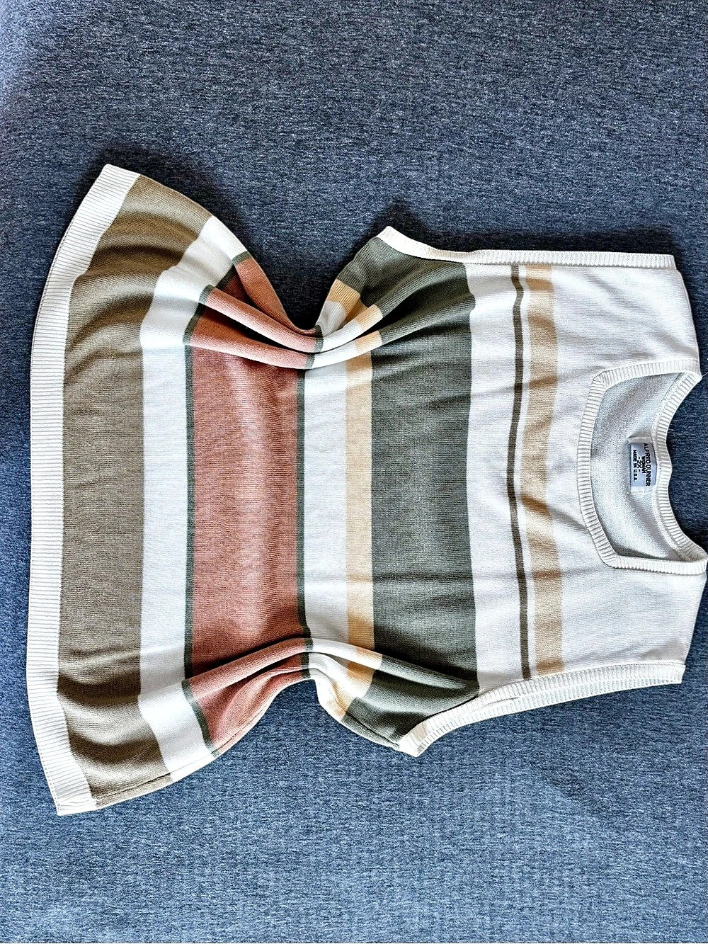 Striped Sweater Vest | White, Green, Pink | Size 2X